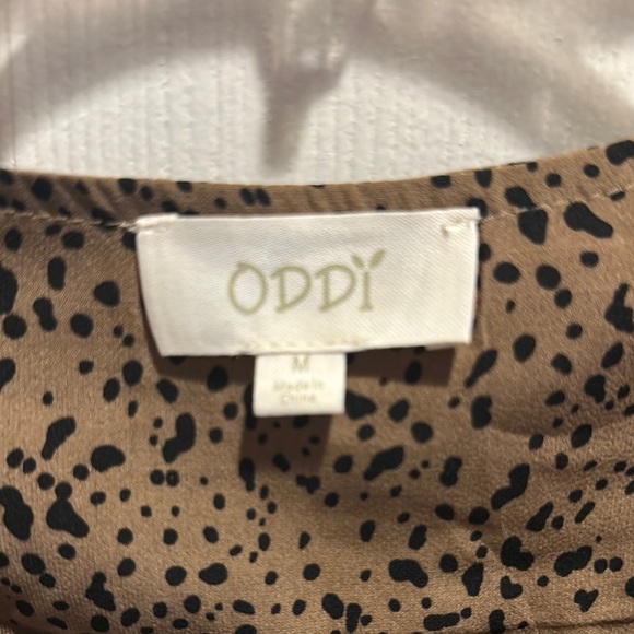 ODDY Brown Ruffled Puff Sleeve Mini Dress - Picture 3 of 4